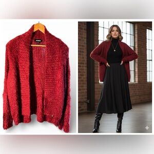 Express Women's Vibrant Red Cardigan
